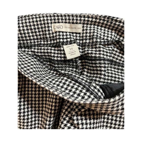 Mid rise stretch houndstooth Flared pants - Picture 4 of 6